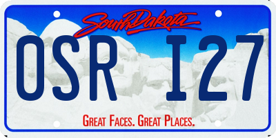 SD license plate 0SRI27