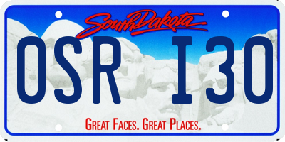 SD license plate 0SRI30