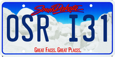 SD license plate 0SRI31
