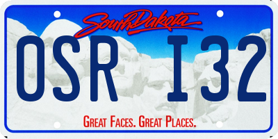 SD license plate 0SRI32