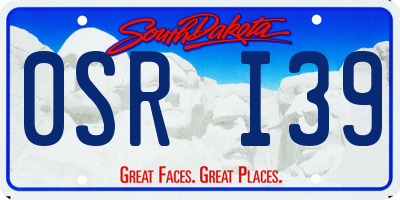 SD license plate 0SRI39