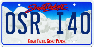 SD license plate 0SRI40