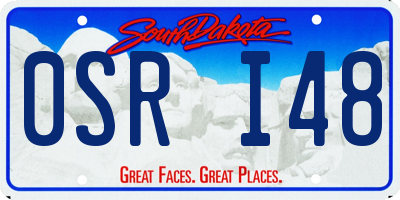 SD license plate 0SRI48