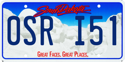 SD license plate 0SRI51