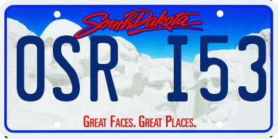 SD license plate 0SRI53