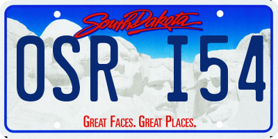SD license plate 0SRI54