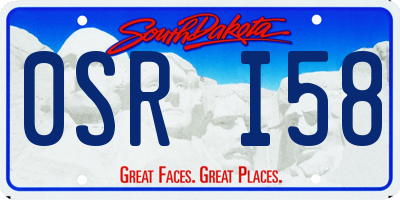 SD license plate 0SRI58