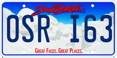 SD license plate 0SRI63