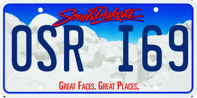 SD license plate 0SRI69