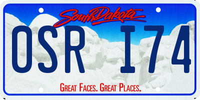SD license plate 0SRI74