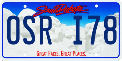 SD license plate 0SRI78