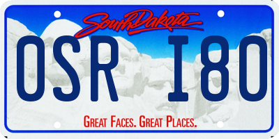 SD license plate 0SRI80