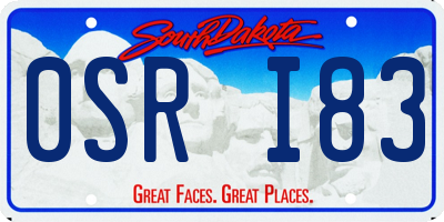 SD license plate 0SRI83