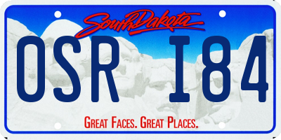SD license plate 0SRI84