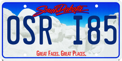 SD license plate 0SRI85