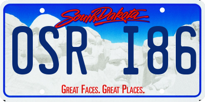 SD license plate 0SRI86