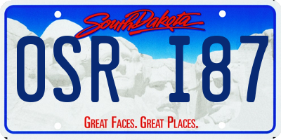 SD license plate 0SRI87