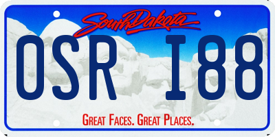 SD license plate 0SRI88