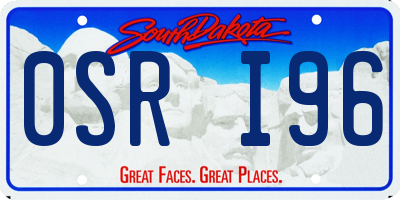 SD license plate 0SRI96