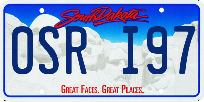 SD license plate 0SRI97