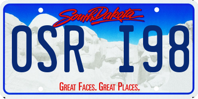SD license plate 0SRI98