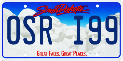 SD license plate 0SRI99