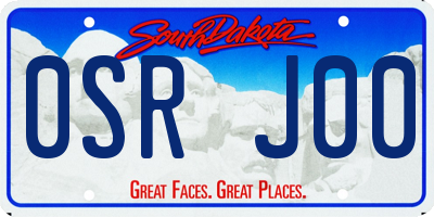 SD license plate 0SRJ00