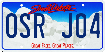 SD license plate 0SRJ04
