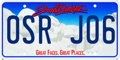 SD license plate 0SRJ06