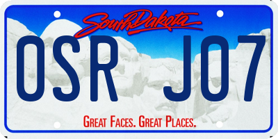 SD license plate 0SRJ07