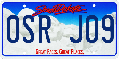 SD license plate 0SRJ09