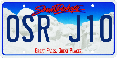 SD license plate 0SRJ10
