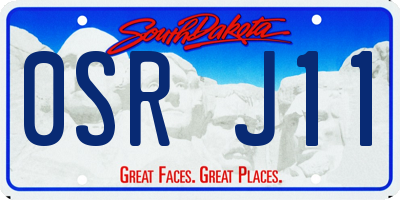 SD license plate 0SRJ11