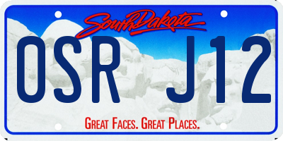 SD license plate 0SRJ12