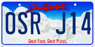 SD license plate 0SRJ14