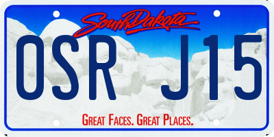 SD license plate 0SRJ15