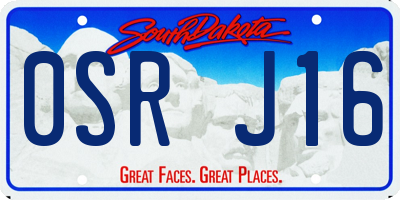 SD license plate 0SRJ16
