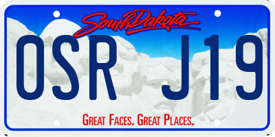 SD license plate 0SRJ19