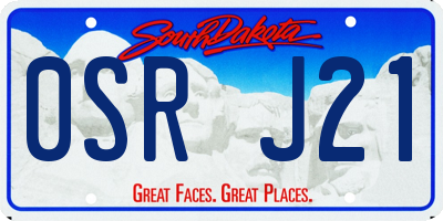 SD license plate 0SRJ21