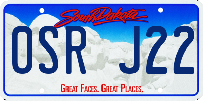 SD license plate 0SRJ22