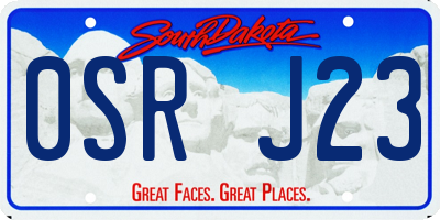 SD license plate 0SRJ23