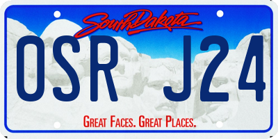 SD license plate 0SRJ24