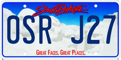 SD license plate 0SRJ27