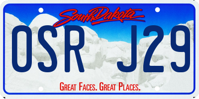 SD license plate 0SRJ29