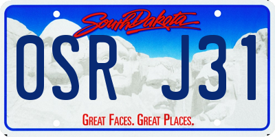 SD license plate 0SRJ31