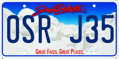 SD license plate 0SRJ35