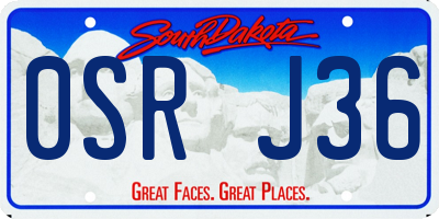SD license plate 0SRJ36