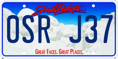 SD license plate 0SRJ37