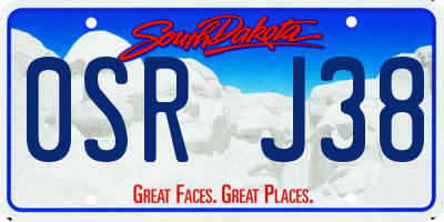 SD license plate 0SRJ38