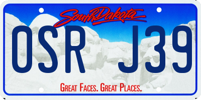 SD license plate 0SRJ39